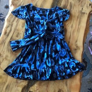 Inc. Blue/Black ruffled top